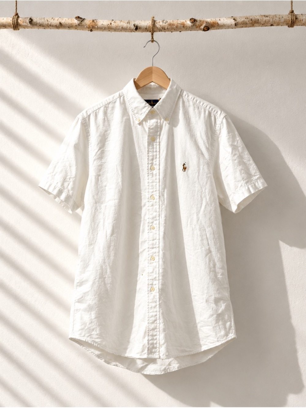 Ralph Lauren White Short-Sleeve Button-Down Shirt